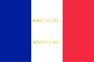 représentation des inscriptions sur le drapeau du 4e RST.