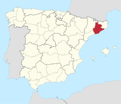 מפה של מחוז ברצלונה בספרד