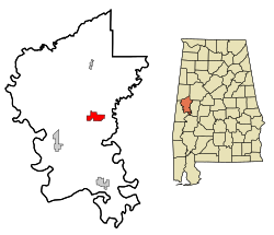 Location in Quận Greene, Alabama