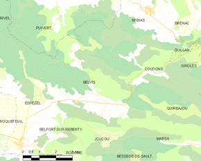 Poziția localității Belvis