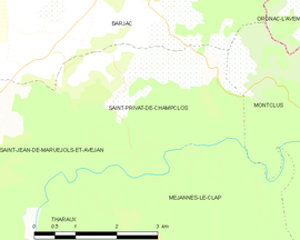 Mapa obce Saint-Privat-de-Champclos