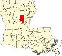 Map of Louisiana highlighting La Salle Parish