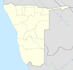 Mapa konturowa Namibii, na dole znajduje się punkt z opisem „Keetmanshoop”