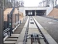 Point d'évitement, situé en souterrain, vu depuis une cabine.