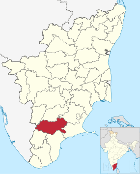 Positionskarte des Distrikts Virudhunagar