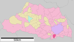 Location of Asaka in Saitama Prefecture