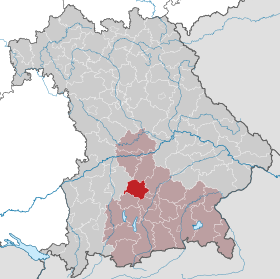 Landkreis Dachaus läge i Bayern