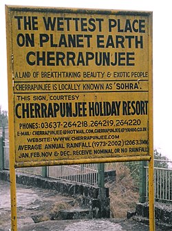 Cherrapunji has held the record for highest rainfall multiple times in the past