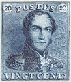 20 centimes Epaulettes stamp of Leopold I, 1849