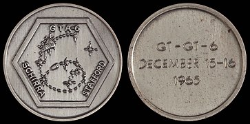 Gemini 6A Flown Silver-Colored Fliteline Medallion