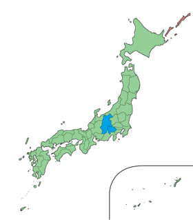 甲信地方の地図