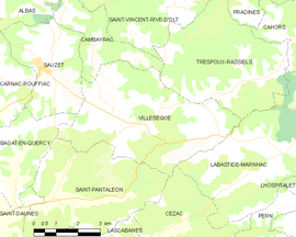 Mapa obce Villesèque