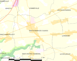 Mapa obce Saint-Romain-de-Colbosc