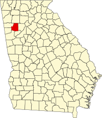 Map of Georgia highlighting Paulding County