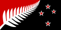 Silver Fern (Black, White and Red) by Kyle Lockwood