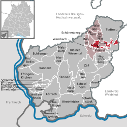 Schönau im Schwarzwald – Mappa