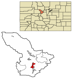 Location of the Town of Breckenridge in Summit County, Colorado