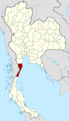 Map of Thailand highlighting Prachuap Khiri Khan province