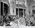 Eröffnungsfeier im Kuppellesesaal 1914 in Anwesenheit von Kaiser Wilhelm II., Festredner Adolf von Harnack als Generaldirektor