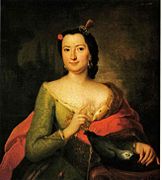 Fredrike Charlotte von St. André geb. von Leutrum (1722–1783), Schwester von Marie Juliane von St. André, Gemahlin von Friedrich Daniel von St. André