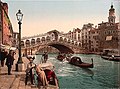 Rialtobrücke in Venedig, Postkarte um 1900