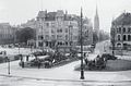 Blick über den Platz in die Marienstraße mit Gartenkirche, links der Schiffgraben (um 1880)