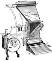 Funktionsschema der Linotype-Setz- und Giessmaschine