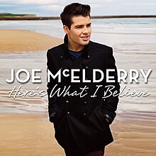 The cover consists of McElderry wearing a long black jacket on a beach. Both the artist's name and album title appear in white below him, the latter written in cursive leterring.
