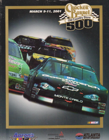 2001 Cracker Barrel Old Country Store 500 program cover