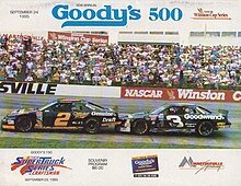 The 1995 Goody's 500 program cover, featuring Rusty Wallace and Dale Earnhardt.