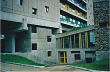 Intersection between residential block and communal spaces.