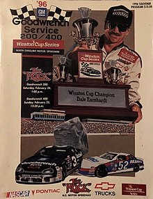 The 1996 Goodwrench Service 400 program cover, featuring Dale Earnhardt.