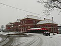 The railway station in Leopoldov.