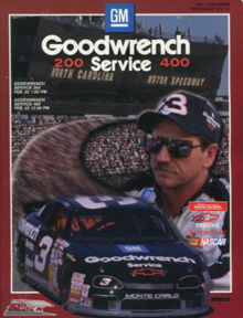 The 1997 Goodwrench Service 400 program cover, featuring Dale Earnhardt.