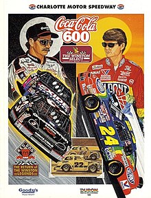 The 1995 Coca-Cola 600 program cover, with artwork by NASCAR artist Sam Bass.