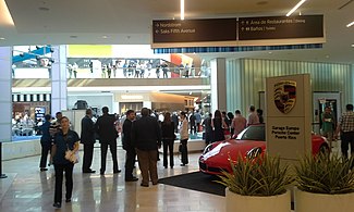 Interior of The Mall of San Juan, with a Porsche 911 Targa 4S on display