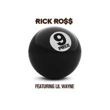The cover consists of a white background occupied by a black billiards ball with the song title in the middle. Both artists' names appear above and below the ball.