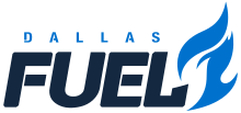 The logo for the Dallas Fuel is an iconic blue flame.