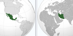 نقشهٔ مکان‌نمای Iran و Mexico