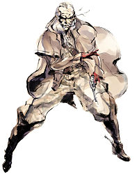Ocelot Yoji Shinkawan kuvittamana pelistä MGS2.