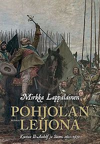 Suojapaperissa Nils Forsbergin maalaus Kustaa II Aadolf ennen Lützenin taistelua, 1900.