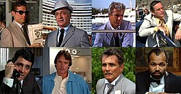 De gesichten fan Felix Leiter. Boppeste rige f.l.n.rj.: Jack Lord, Cec Linder, Rik Van Nutter en Norman Burton; ûnderste rige f.l.n.rj.: David Hedison, John Terry, nochris David Hedison en Jeffrey Wright.