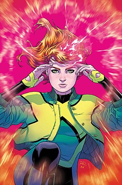 ג'ין גריי, כפי שהופיעה על עטיפת החוברת Jean Grey #3 מיוני 2017, אמנות מאת ראסל דוטרמן ומתיו וילסון.