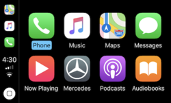 צילום מסך של CarPlay רץ על iOS 11