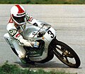 Pier Paolo Bianchi su HuVo-Casal nel 1984: i numeri neri su sfondo bianco, eredità della 50cc, indicavano la classe 80.