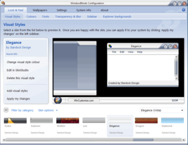 Скриншот программы WindowBlinds