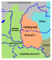 17. yüzyılda Osmanlı Devleti zamanında Temeşvar Eyaleti sınırları