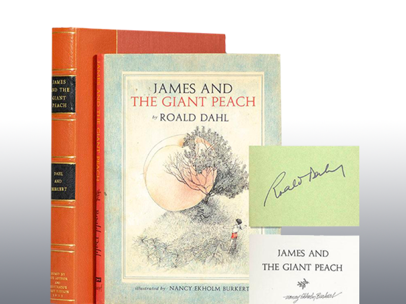 Photo of signed copy of James and the Giant Peach