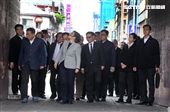 總統蔡英文與台北市長柯文哲13日進行會面，先在北門聽取簡報，隨後並在北門郵局進一步聽取簡報，兩人互動冷淡、視線零交集。（記者邱榮吉/攝影）