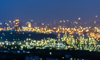 Blurred abstract background lights, beautiful cityscape.